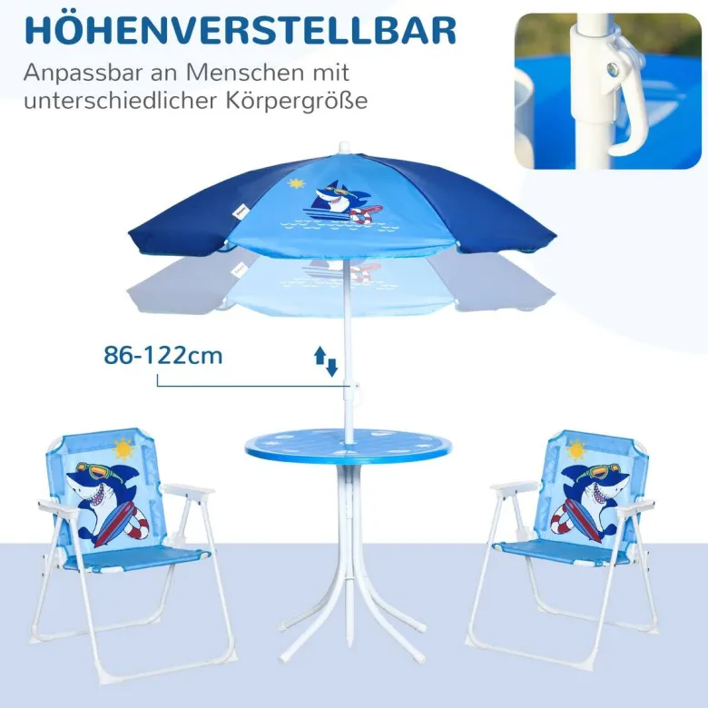 Outsunny Sitzgruppe blau Metall B/H/L: ca. 49,5x49,5x50 cm