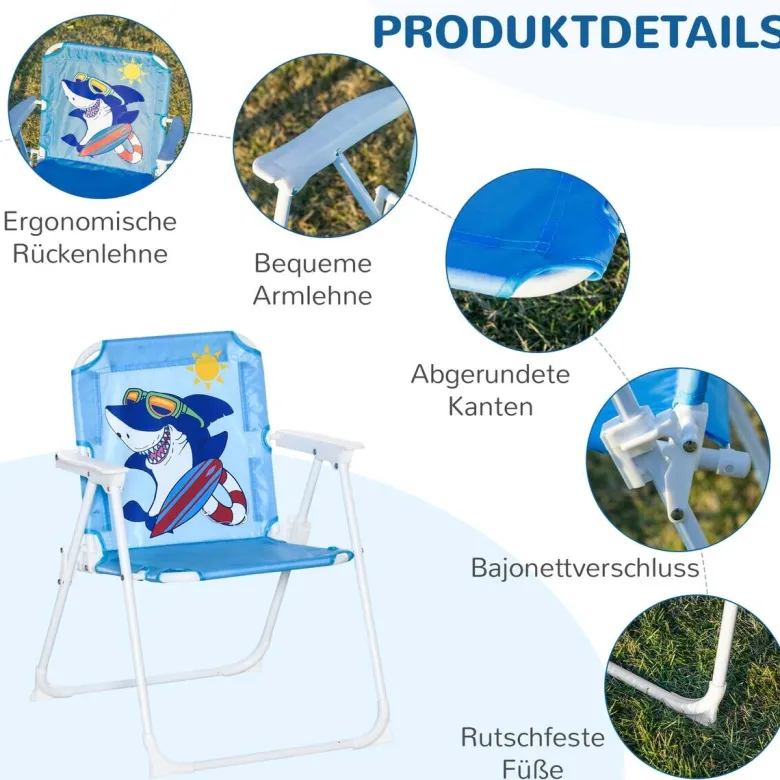 Outsunny Sitzgruppe blau Metall B/H/L: ca. 49,5x49,5x50 cm