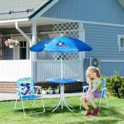 Outsunny Sitzgruppe blau Metall B/H/L: ca. 49,5x49,5x50 cm