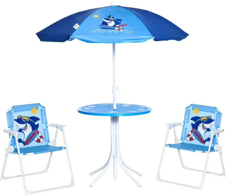Outsunny Sitzgruppe blau Metall B/H/L: ca. 49,5x49,5x50 cm