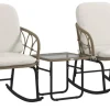 Outsunny Sitzgruppe creme Edelstahl B/H/L: ca. 82x63x75 cm