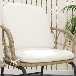 Outsunny Sitzgruppe creme Edelstahl B/H/L: ca. 82x63x75 cm