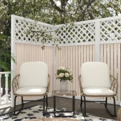 Outsunny Sitzgruppe creme Edelstahl B/H/L: ca. 82x63x75 cm