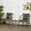 Outsunny Sitzgruppe dunkelgrau Edelstahl B/H/L: ca. 65x62x78 cm