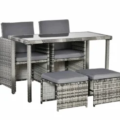 Outsunny Sitzgruppe grau Glas B/H/L: ca. 60x120x72 cm