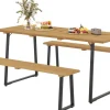 Outsunny Sitzgruppe Holzoptik Holz B/H/L: ca. 76x77x178 cm