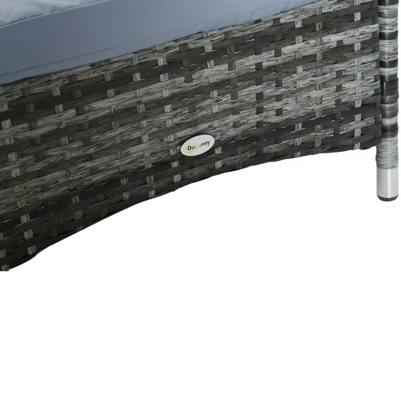 Outsunny Sonnenliege blau Edelstahl B/H/L: ca. 73x200x103 cm