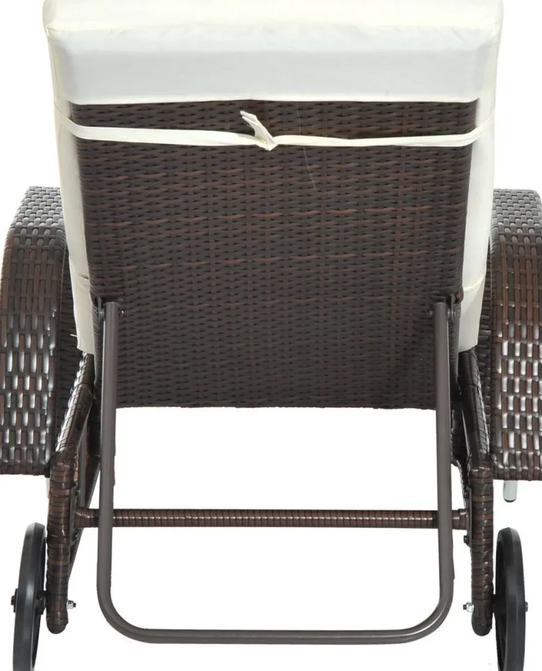 Outsunny Sonnenliege braun Metall B/H/L: ca. 73x103x200 cm