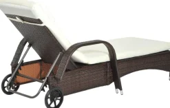 Outsunny Sonnenliege braun Metall B/H/L: ca. 73x103x200 cm
