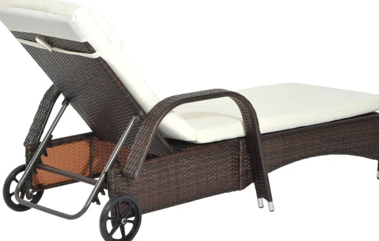 Outsunny Sonnenliege braun Metall B/H/L: ca. 73x103x200 cm