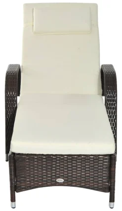 Outsunny Sonnenliege braun Metall B/H/L: ca. 73x103x200 cm