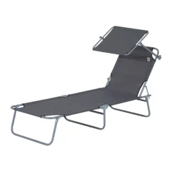 Outsunny Sonnenliege grau Metall B/H/L: ca. 58x36x187 cm