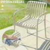 Outsunny Stapelstuhl creme Kunststoff B/H/L: ca. 55x81,5x58,5 cm