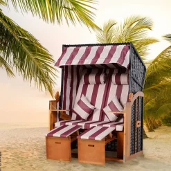 Outsunny Strandkorb braun Metall B/H/T: ca. 118x150x79 cm