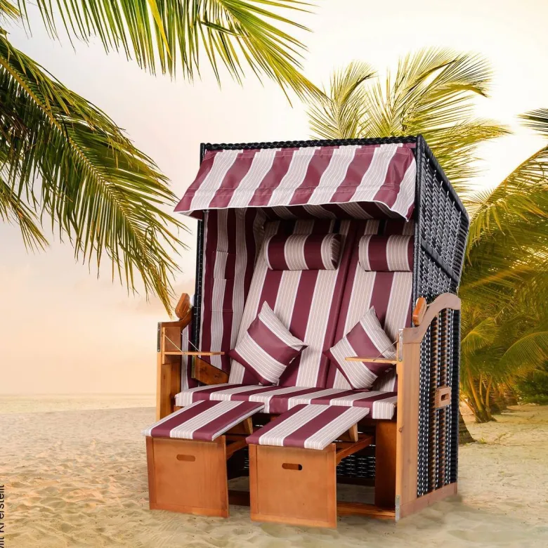 Outsunny Strandkorb braun Metall B/H/T: ca. 118x150x79 cm