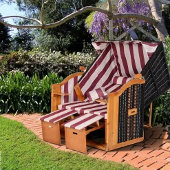 Outsunny Strandkorb braun Metall B/H/T: ca. 118x150x79 cm