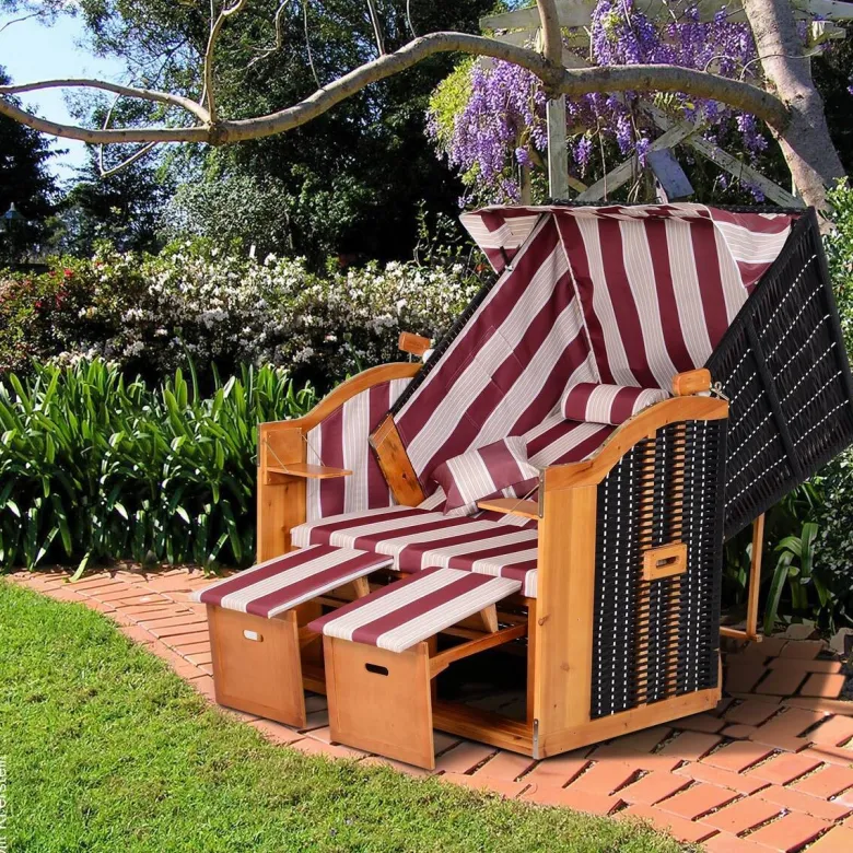 Outsunny Strandkorb braun Metall B/H/T: ca. 118x150x79 cm
