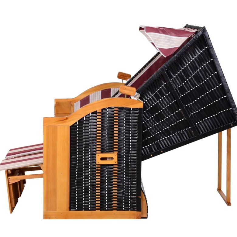 Outsunny Strandkorb braun Metall B/H/T: ca. 118x150x79 cm