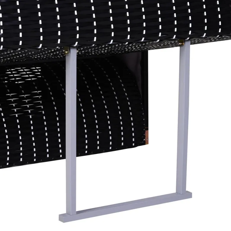 Outsunny Strandkorb grau Metall B/H/T: ca. 118x150x79 cm