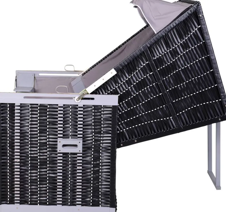 Outsunny Strandkorb grau Metall B/H/T: ca. 118x150x79 cm