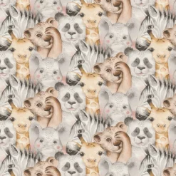 Papiertapete Zootiere bunt B/L: ca. 53x1005 cm