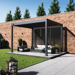 Paragon Outdoor Lamellen-Sichtschutz Grand Tuscan grau Aluminium B/H: ca. 114x234 cm