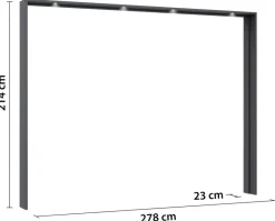 Passepartoutrahmen Kulmbach grau B/H/T: ca. 278x213x64 cm