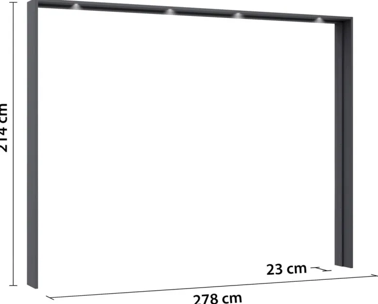 Passepartoutrahmen Kulmbach grau B/H/T: ca. 278x213x64 cm