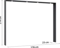 Passepartoutrahmen Kulmbach grau B/H/T: ca. 278x213x64 cm