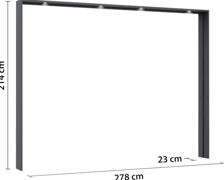 Passepartoutrahmen Kulmbach grau B/H/T: ca. 278x213x64 cm