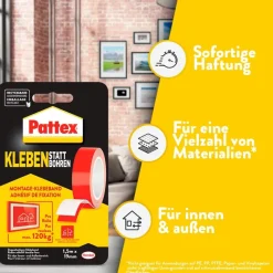 Pattex Klebeband Kleben statt Bohren L: ca. 150 cm