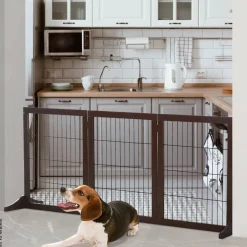 PawHut Absperrgitter braun Kiefer B/H/L: ca. 36x71x185 cm