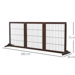 PawHut Absperrgitter braun Kiefer B/H/L: ca. 36x71x185 cm