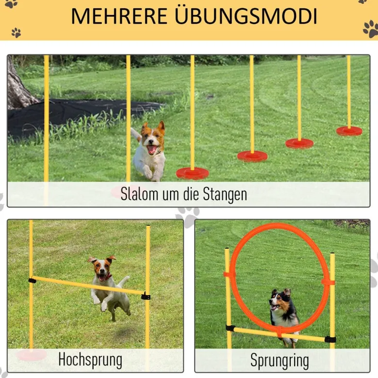 PawHut Agility gelb Kunststoff B/H/L: ca. 128x100x23 cm