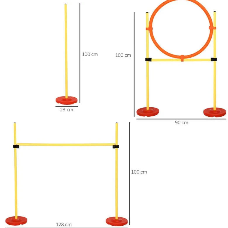 PawHut Agility gelb Kunststoff B/H/L: ca. 128x100x23 cm