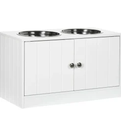 PawHut Futterstation weiß MDF B/H/L: ca. 30x35,5x60 cm