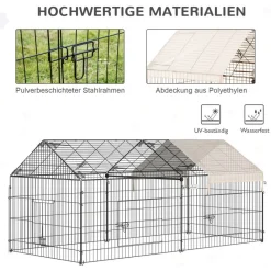 PawHut Gehege schwarz Edelstahl B/H/L: ca. 103x220x103 cm