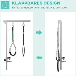 PawHut Haustier Fellpflege m. Klemme silber Aluminium B/H/L: ca. 8x36x74 cm