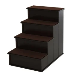 PawHut Haustiertreppe dunkelbraun MDF B/H/L: ca. 40x54,2x59 cm