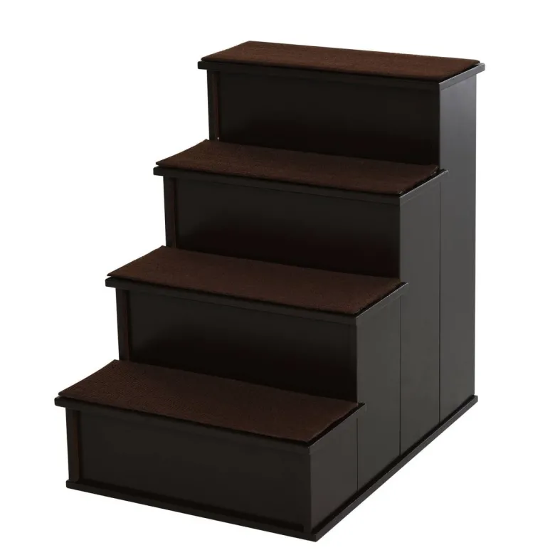 PawHut Haustiertreppe dunkelbraun MDF B/H/L: ca. 40x54,2x59 cm