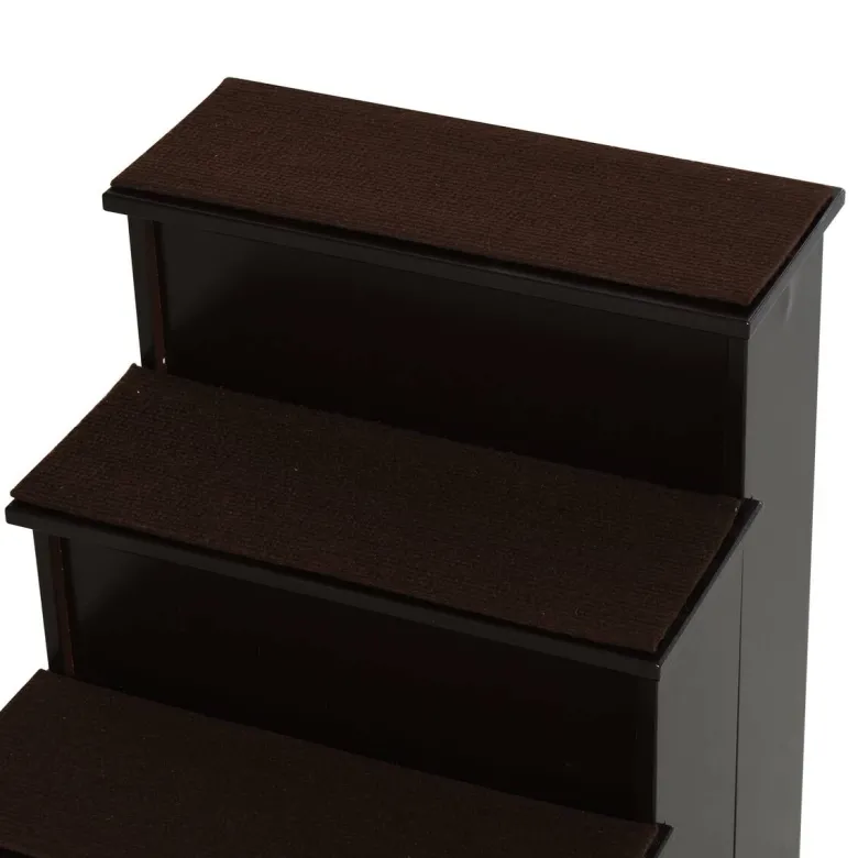 PawHut Haustiertreppe dunkelbraun MDF B/H/L: ca. 40x54,2x59 cm