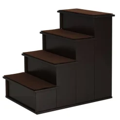 PawHut Haustiertreppe dunkelbraun MDF B/H/L: ca. 40x54,2x59 cm