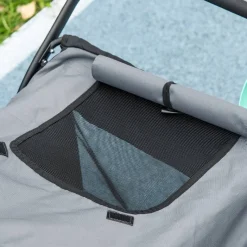 PawHut Hundebuggy grau Polyester-Mischgewebe B/H/L: ca. 70x97,5x111 cm