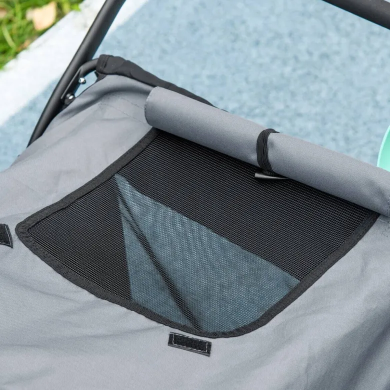 PawHut Hundebuggy grau Polyester-Mischgewebe B/H/L: ca. 70x97,5x111 cm