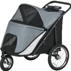 PawHut Hundebuggy grau Polyester-Mischgewebe B/H/L: ca. 70x97,5x111 cm