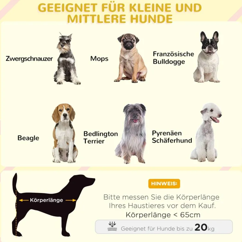 PawHut Hundehütte gelb Holz B/H/L: ca. 77x78x121 cm