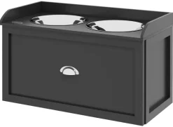 PawHut Hundenapf schwarz Edelstahl B/H/L: ca. 30x36x60 cm