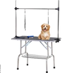 PawHut Hundetrimmtisch schwarz Gummi B/H/L: ca. 60x170x107 cm