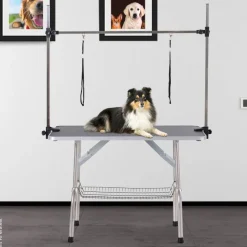 PawHut Hundetrimmtisch schwarz Gummi B/H/L: ca. 60x170x107 cm