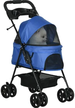 PawHut Hunde-Zubehör blau Edelstahl B/H/L: ca. 45x67x96 cm
